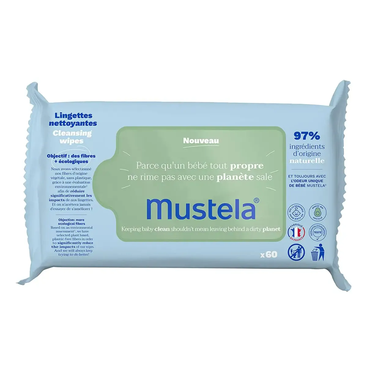 Mustela BIO Organic vlažne maramice 60 komada