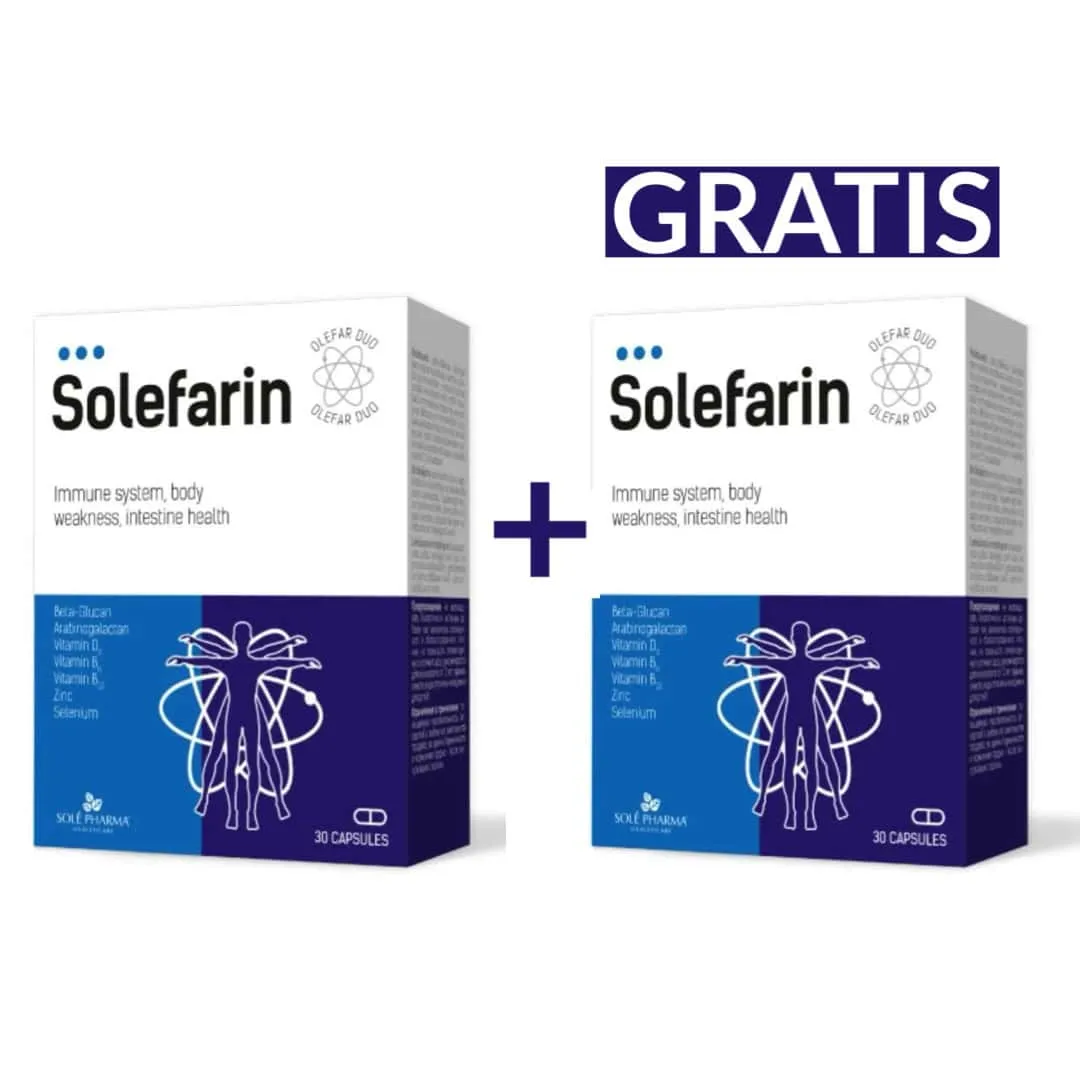 Solé Pharma Solefarin kapsule za imunitet, smanjenje umora i iscrpljenosti a30 1+1 GRATIS