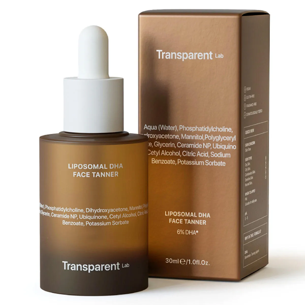 Transparent Lab Liposomal DHA Face Tanner Kapi booster za samotamnjenje lica 30 ml