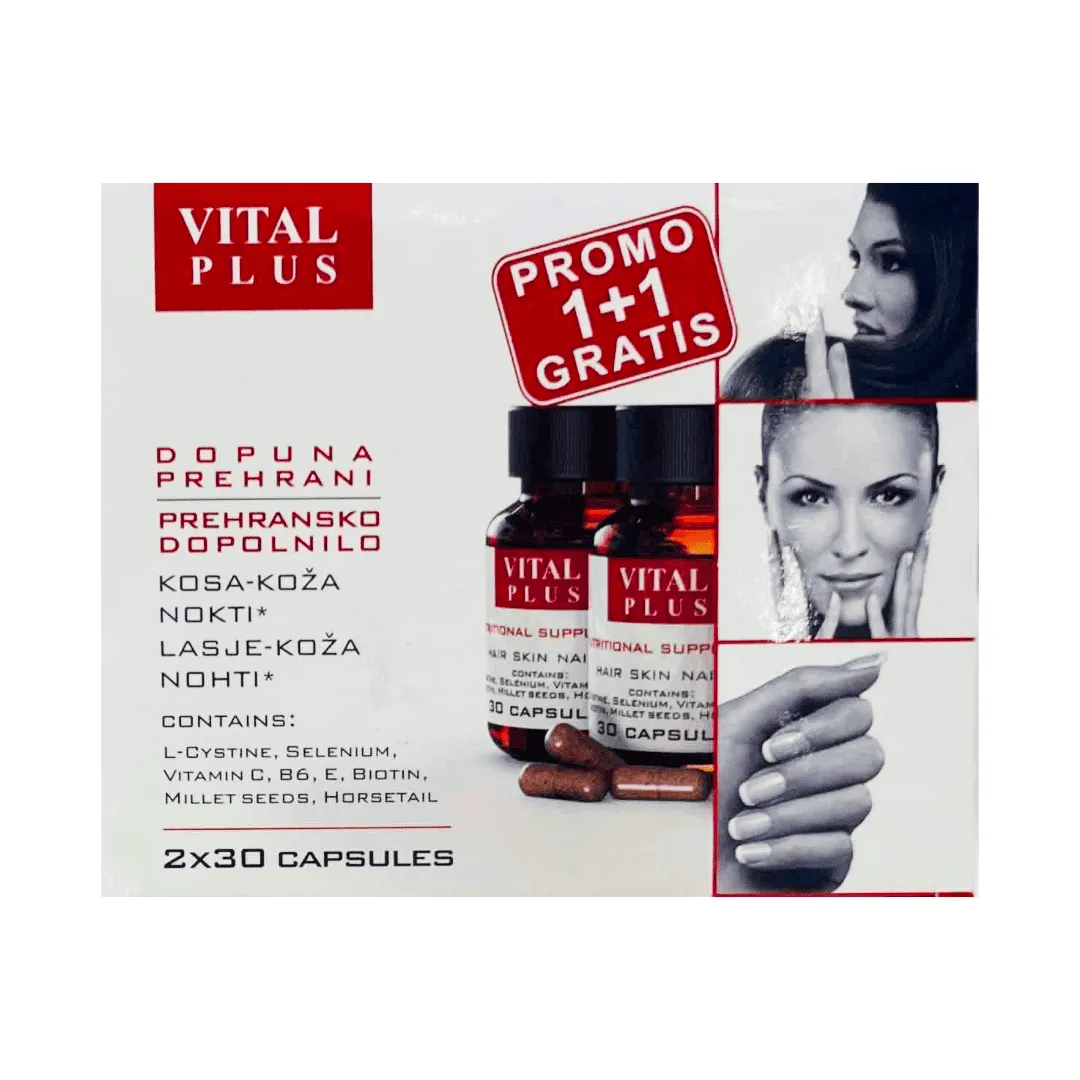Vital Plus Active Kosa koža nokti PROMO 1+1 GRATIS 2 x 30 kapsula
