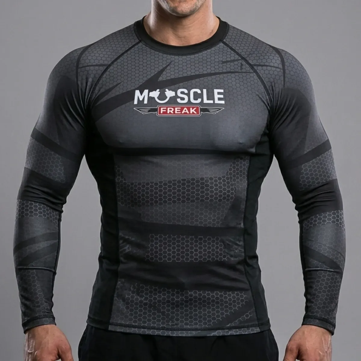 Muscle Freak Rashguard Carbon Silver
