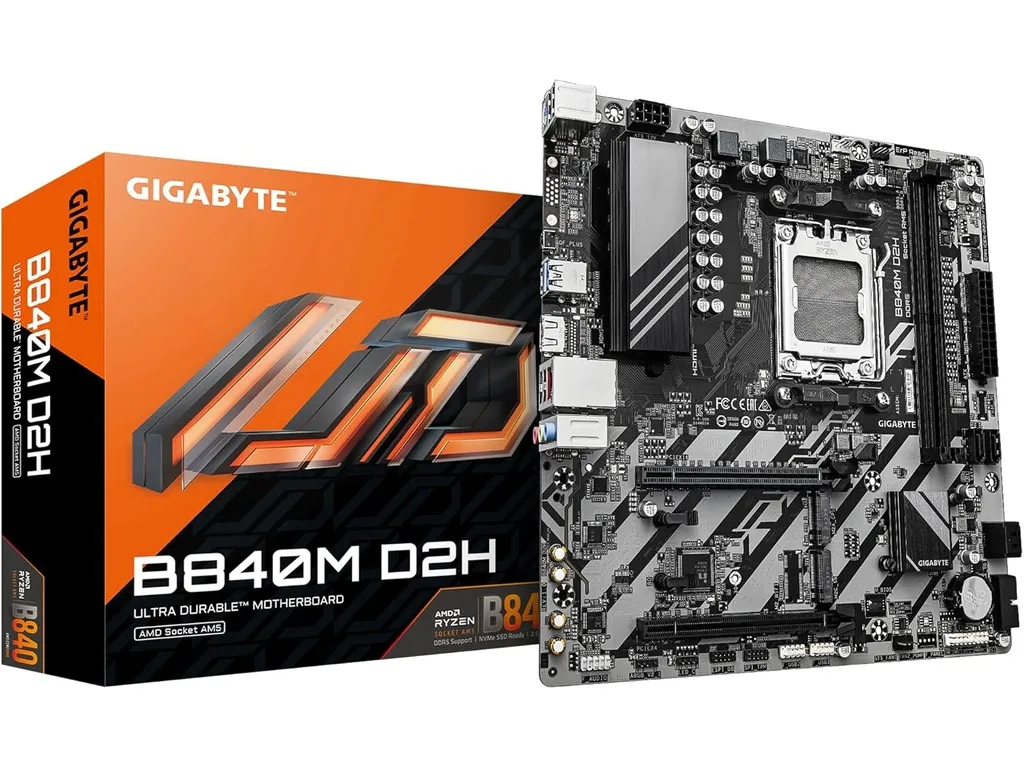 Gigabyte MB B840M D2HAM5, 2x DDR5, 2x M.2, 4x SATA12xUSB; 1x HDMI, mATX;