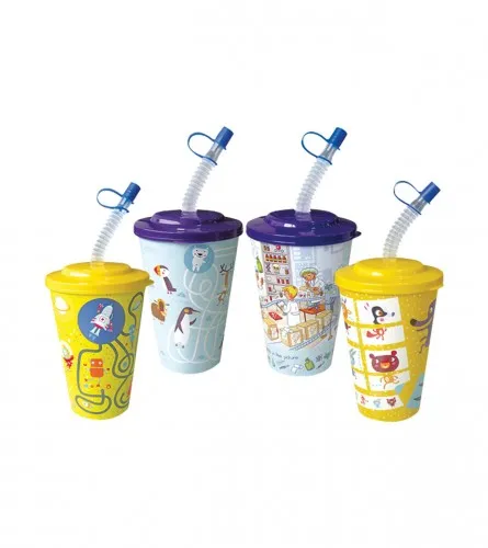 Čaša dječija PVC sa slamkom 400ml AP-9127