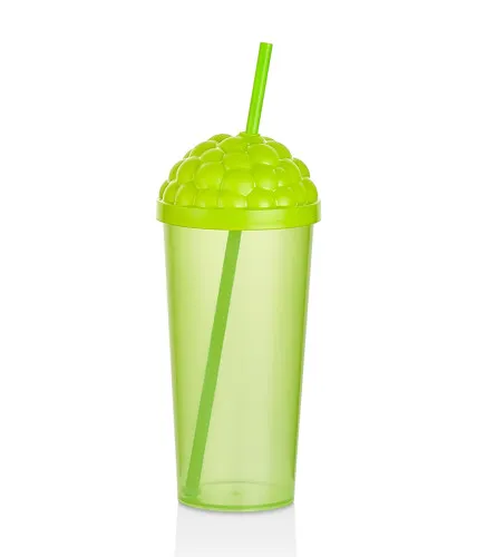 Čaša sa slamkom 700ml L-00887 grožđe