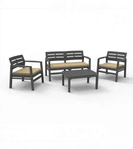 Garnitura Java sa jastucima Moka (STO+2 STOLICE+SOFA)