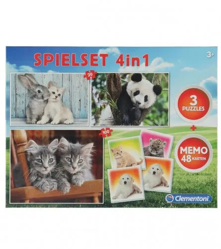 Igračka puzzle 20-20-100 plus memori životinje 80284