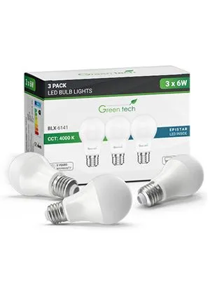 Žarulja LED 6W 6000K E27 220V IP40,A60 Epistar LED 3/1