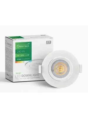 Downlight LED 3W 240LM 3CCT 3000K-4000K-6500K bijeli Green Tech