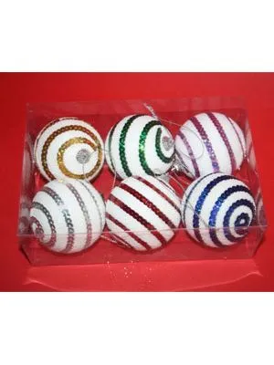 Kugle za bor prugaste 7 cm 6/1