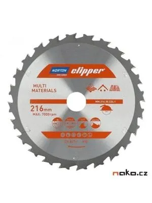 List za kružnu pilu 216x30 mm 24Z Multimaterial NORTON Clipper