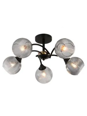 Luster Reyes 5xE27 40W crni E-Light