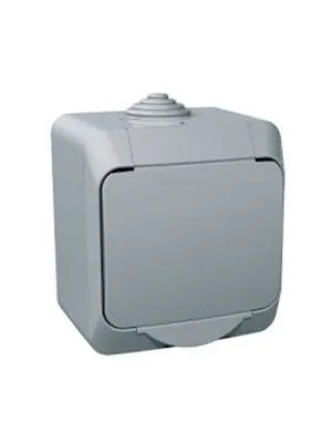 Utičnica 2P+PE 10/16A IP44 siva CEDAR