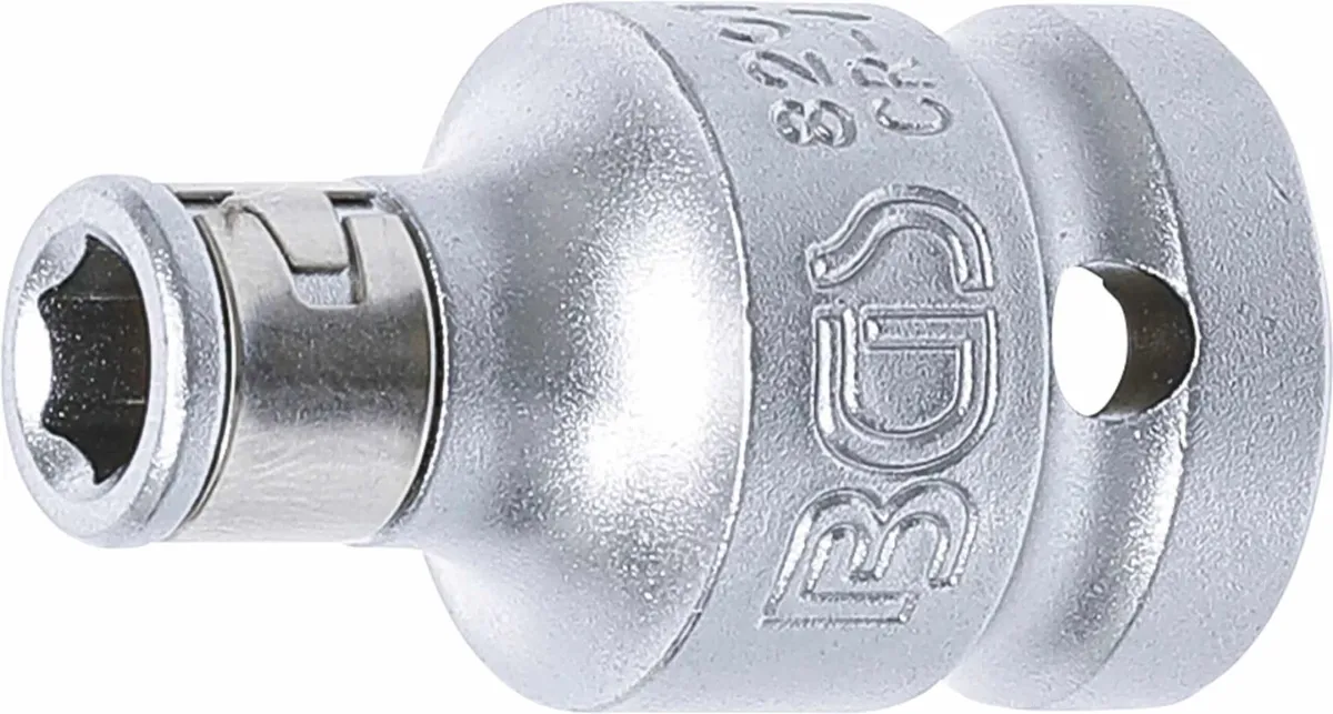 Bit prilagodnik s pričvrsnom kuglom | unutarnji četverokut 12,5 mm (1/2″) | unutarnji šesterokut 6,3 mm (1/4″)