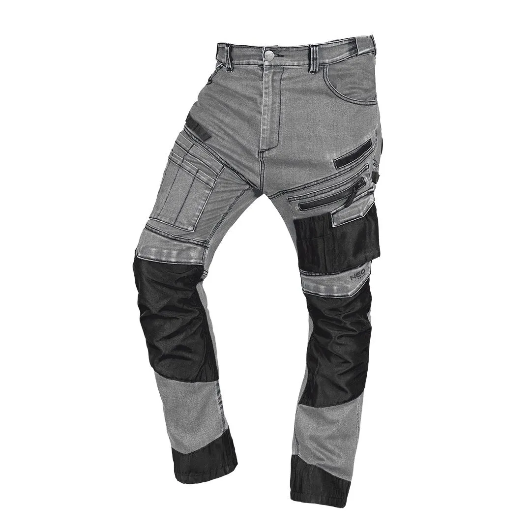NEO RADNE HLAČE DENIM, S OJAČANJIMA, SIVE 81-360-2