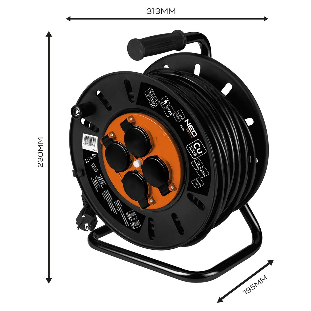 Produžni kabel na kolutu 30m, 3×1.5mm2 90-171