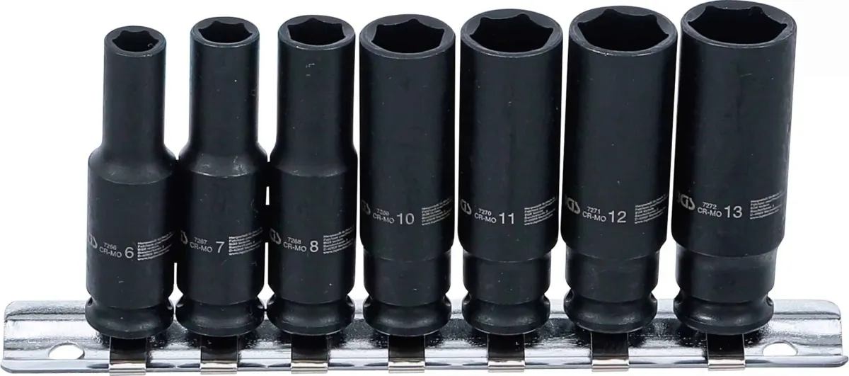 Set šesterokutnih umetaka za teretne utične ključeve, duboki | 6,3 mm (1/4″) | 6 – 13 mm | 7-dijelni