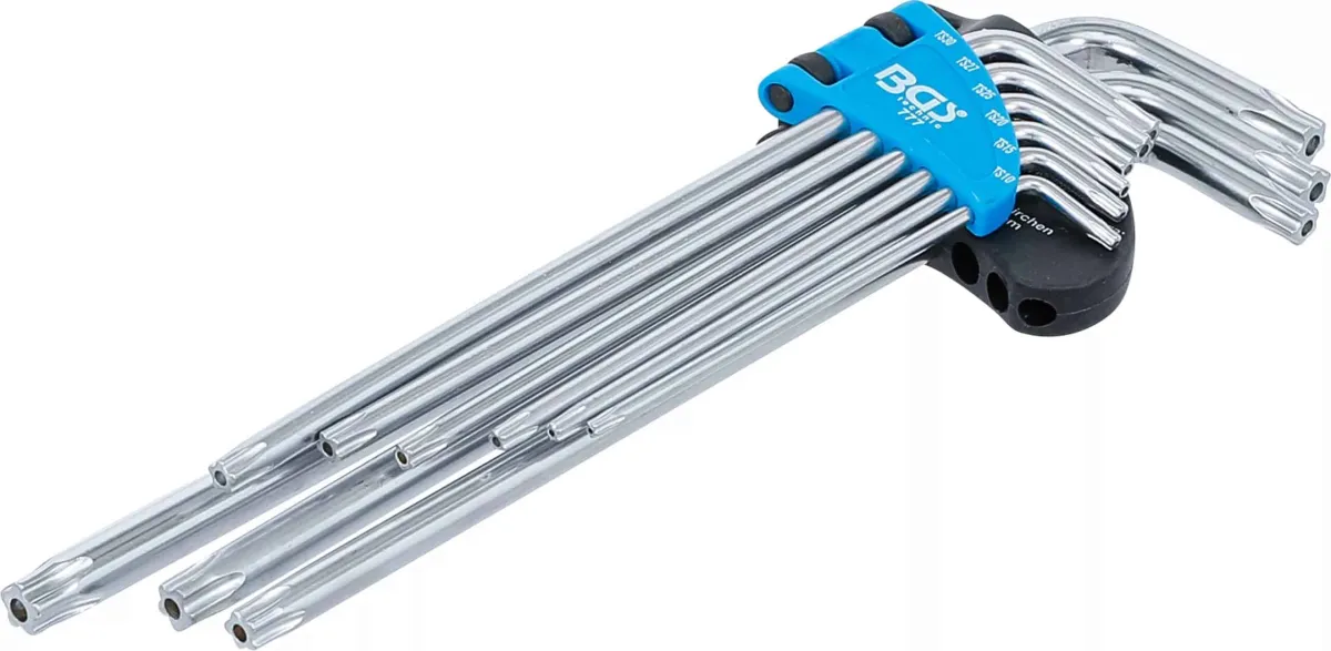 Set kutnih steznih ključeva | ekstra dugi | TS-profil (za Torx Plus) TS10 – TS50 | 9-dijelni