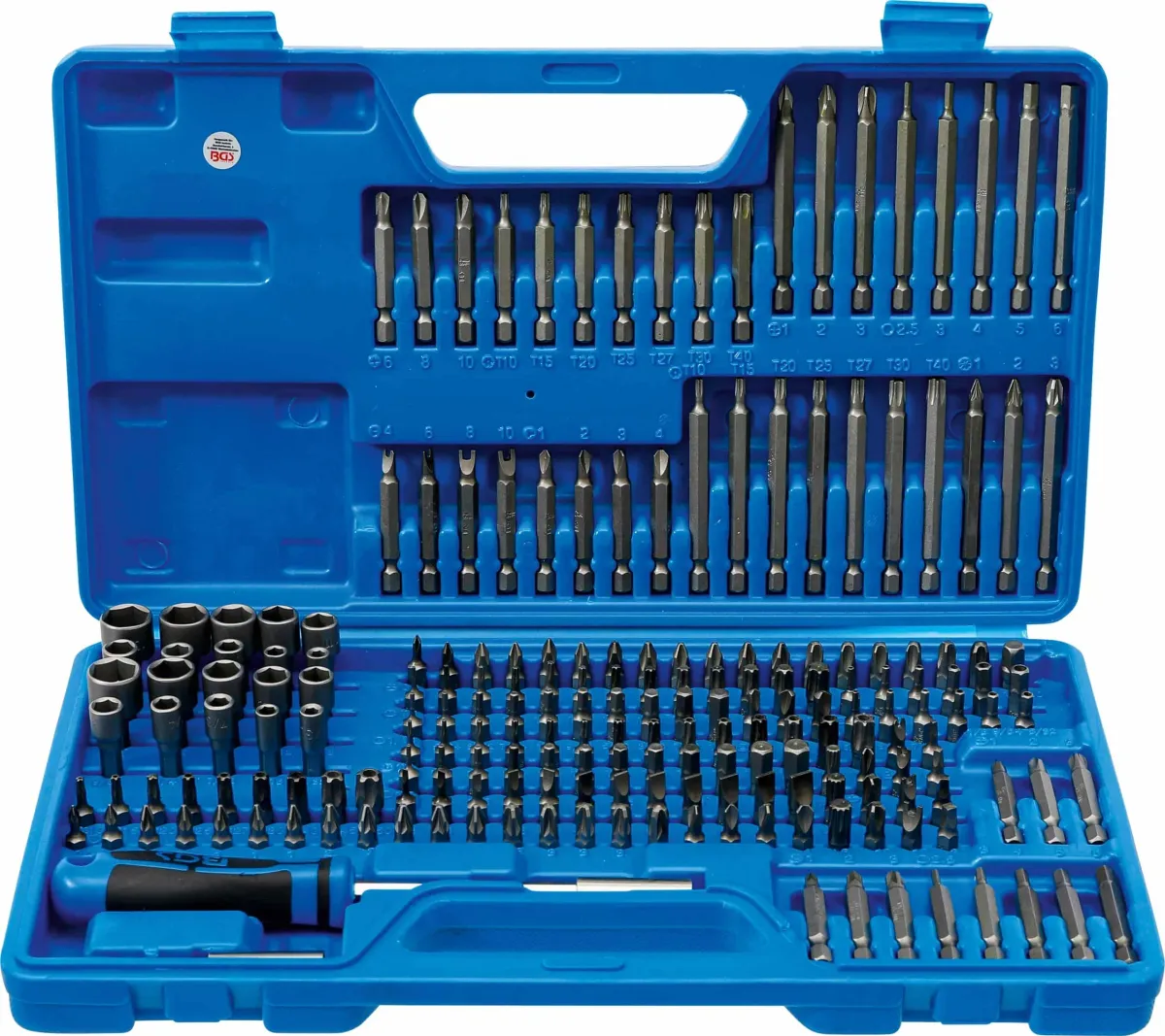 Set univerzalnih sigurnosnih bitova | vanjski šesterokutni pogon 6,3 mm (1/4″) | 208-dijelni
