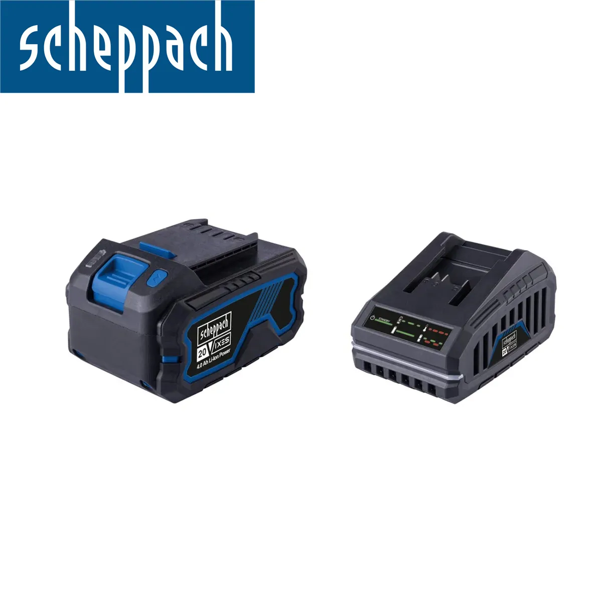 Aku set – baterija i punjač – Starter kit 2 Scheppach SBSK4.0 20V IXES 4.0Ah 2.4A
