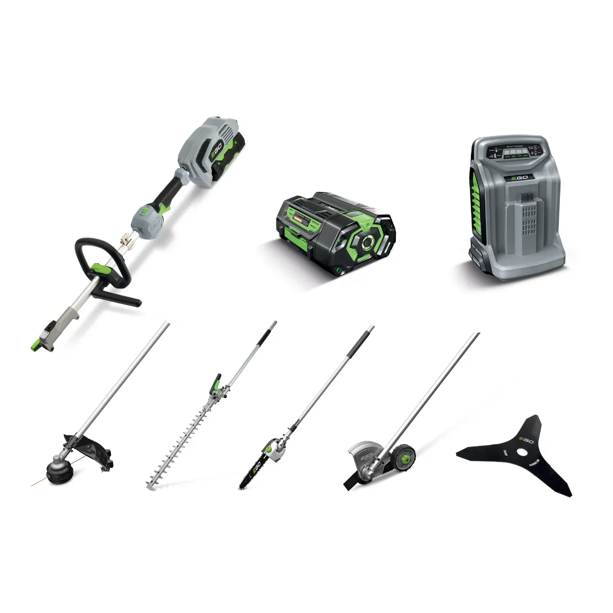 Aku višenamjenski-multifunkcijski trimer EGO MHSC2002E u setu sa nastavcima baterijom i punjačem