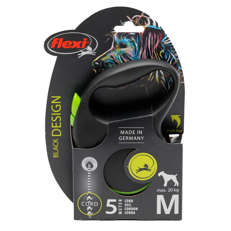 Flexi povodac za psa Black Design M cord - 5m