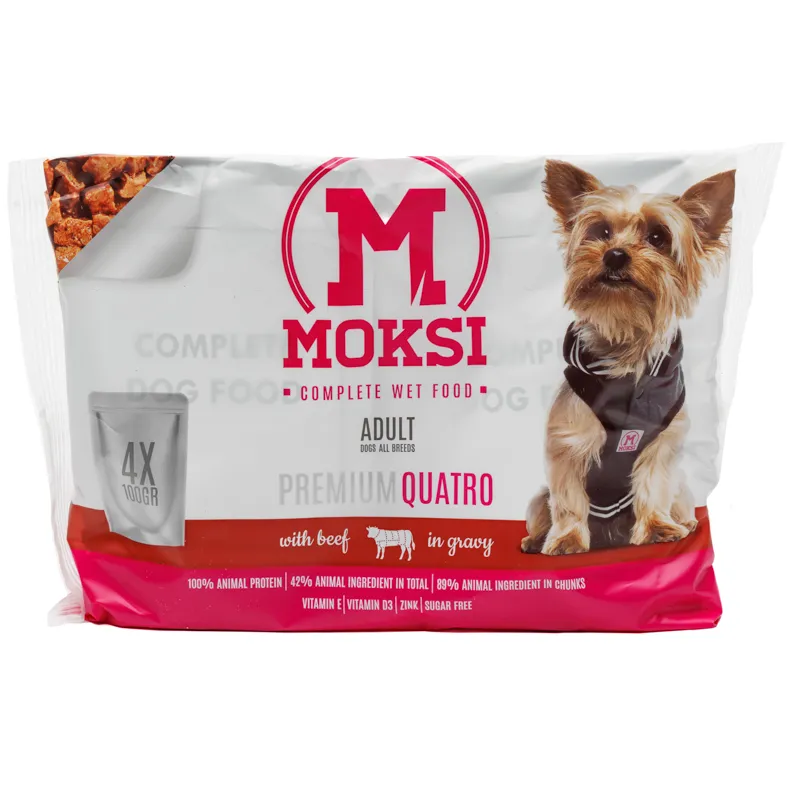 Moksi preliv za pse govedina u sosu 4x100gr