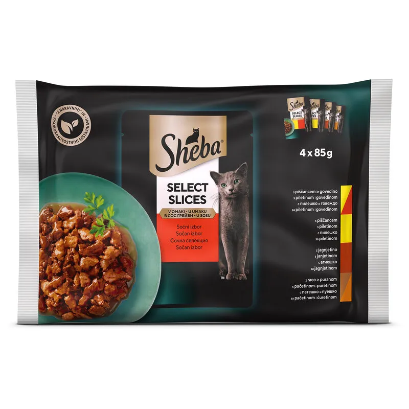 SHEBA kesica mesni izbor sos 4x85g