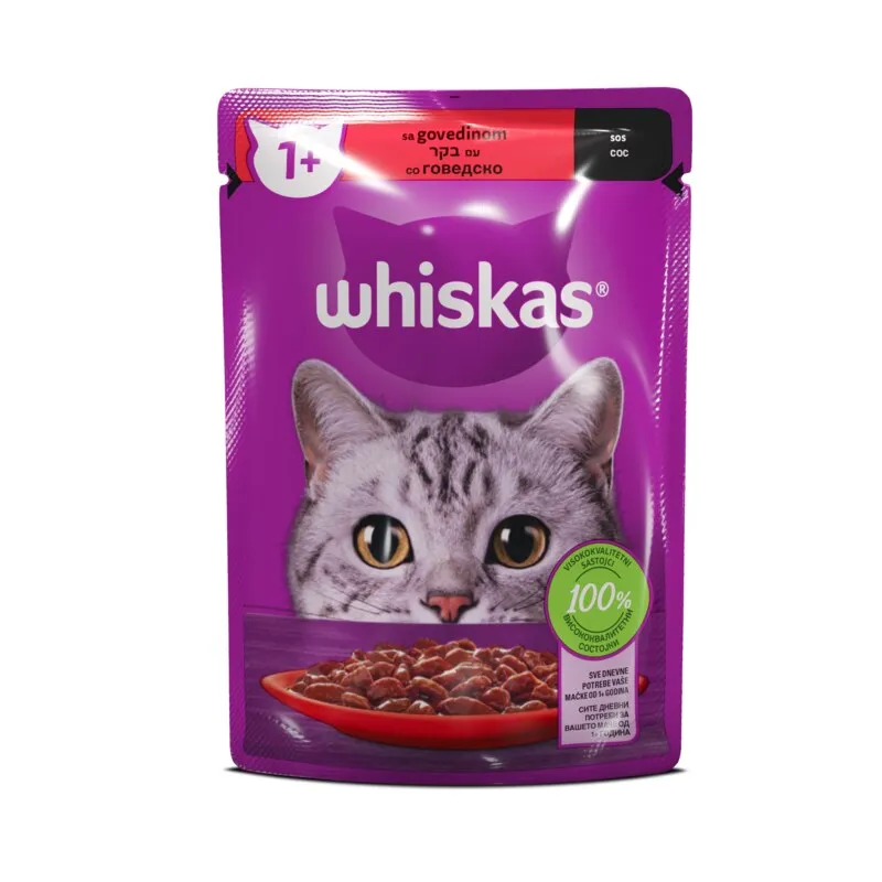 WHISKAS kesica, govedina 85g