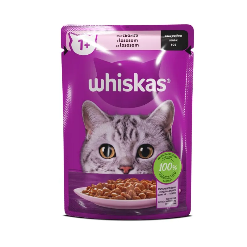 WHISKAS kesica, losos 85g