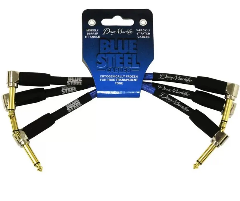DEAN MARKLEY DMBSPA6R Blue 15 cm Angled-  Patch kablovi 3 komada-dužina 15cm