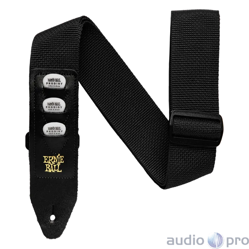 Ernie Ball 4039 Black Pickholder Strap - Kaiš za gitaru sa pregradama za trzalice