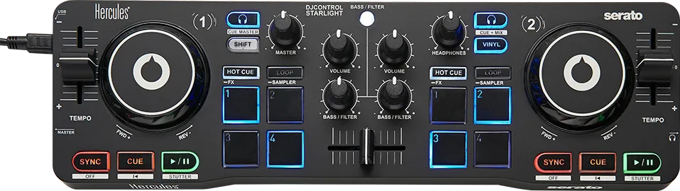 HERCULES DJ CONTROL STARLIGHT | DJ SOFTWARE CONTROLLER WITH SERATO DJ LITE