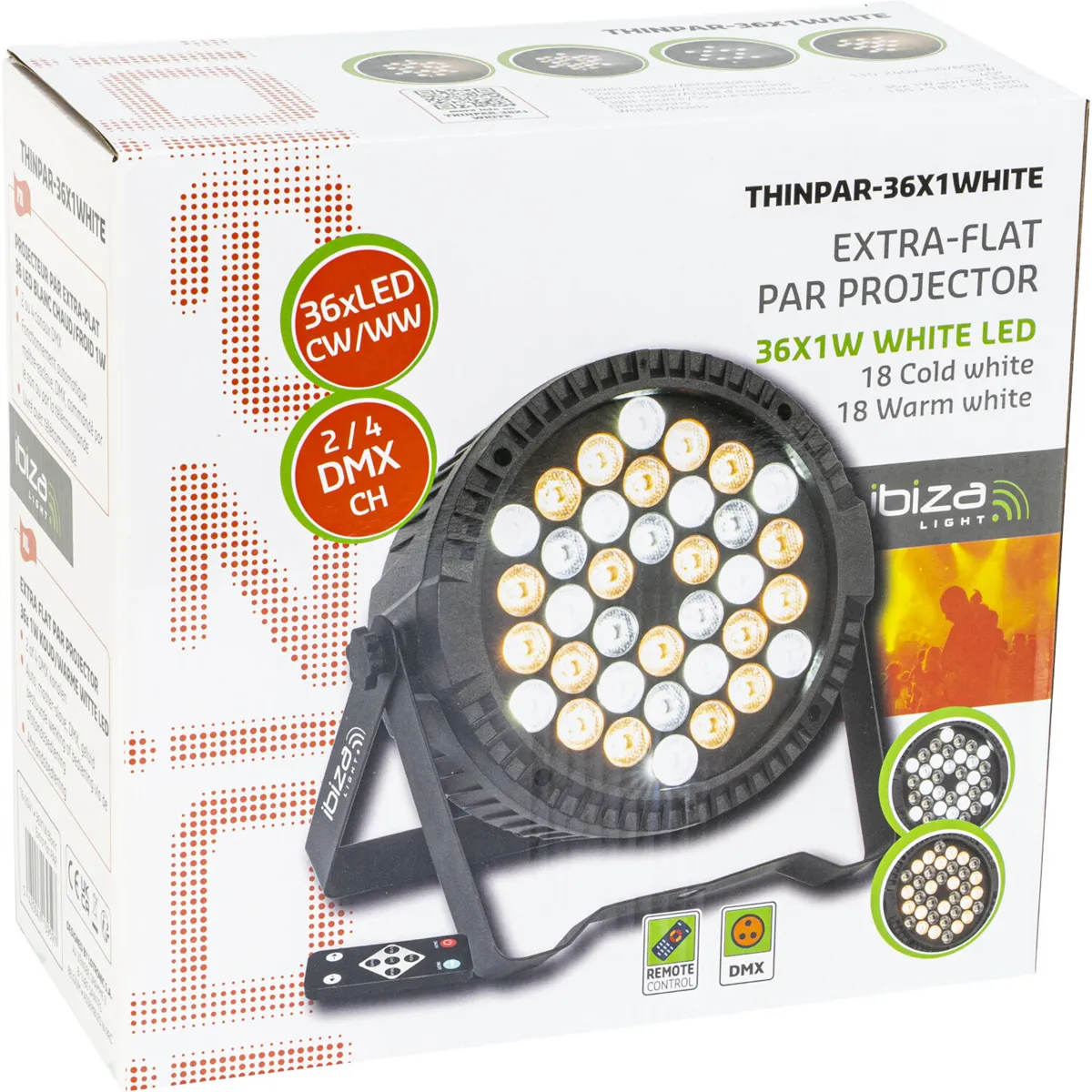 Ibiza Light THINPAR-36X1WHITE LED projektor