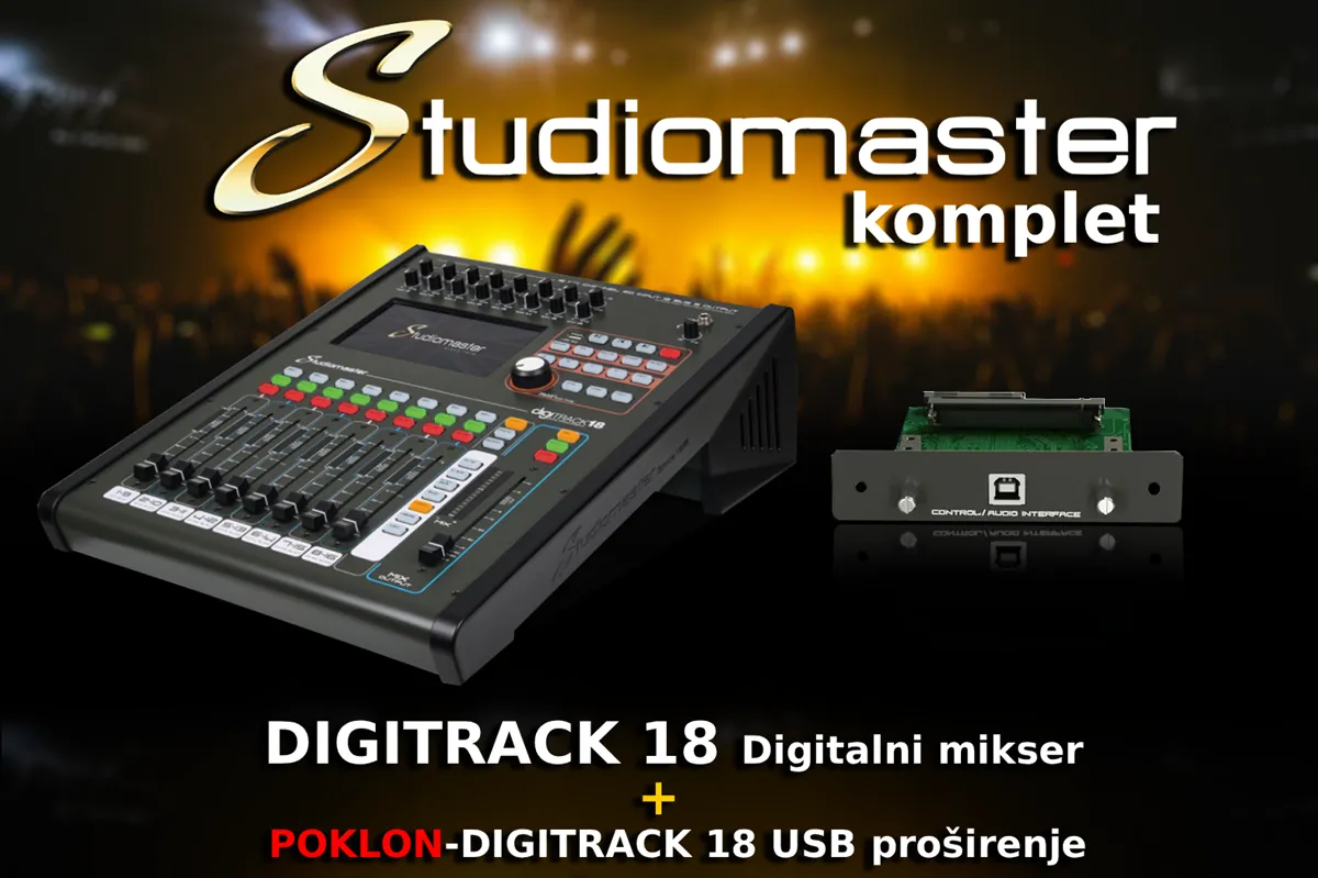 STUDIOMASTER DIGITRACK 18 + POKLON USB REAR MODULE FOR DIGITRACK 18