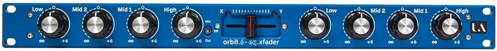 Union Audio ORBIT.6 ISO/X-Fader, Rackmount Mixer, blue