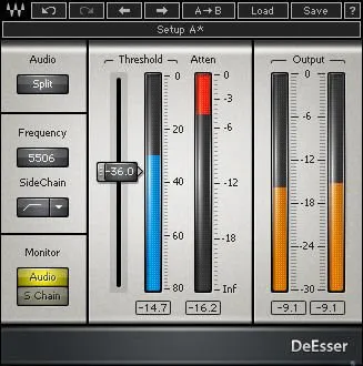 Waves DeEsser Sibilance Reduction plugin