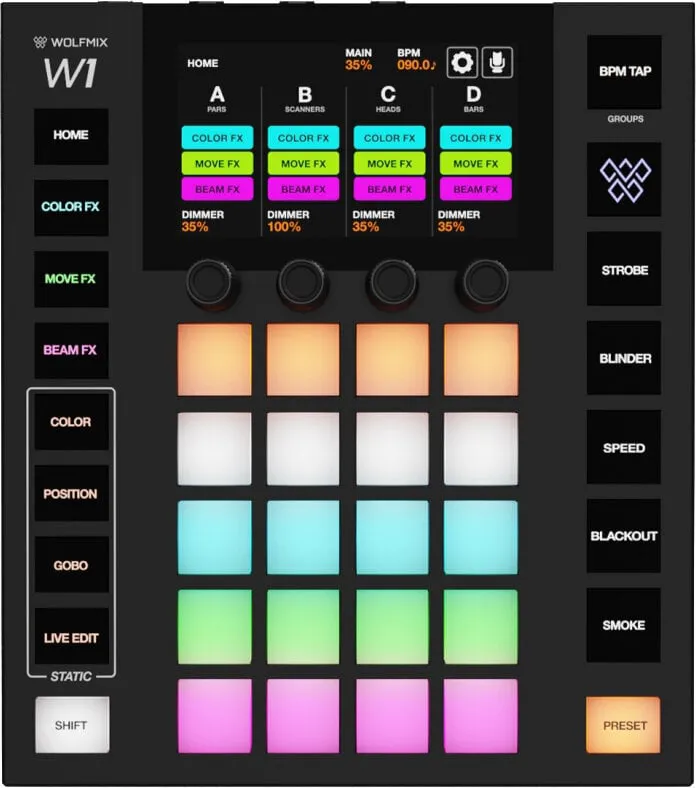 Wolfmix W1 MK2 kontrolni panel za rasvetni sistem