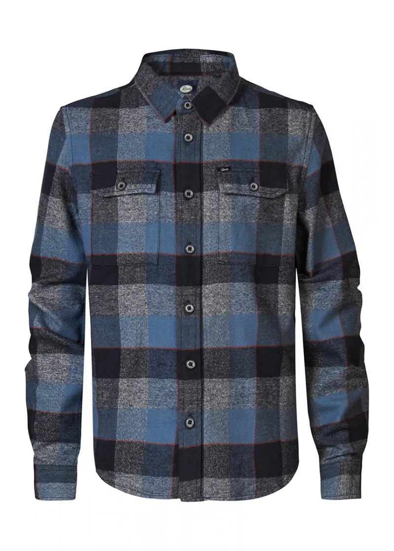 Men Shirt Long Sleeve Check