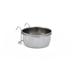 Beeztees Posuda Inox Posuda za kavez s držačem 12,5cm 0,6L
