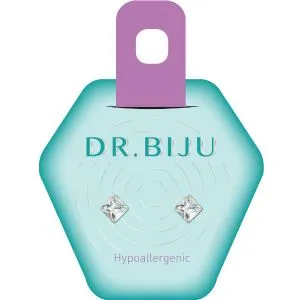 Dr.Biju minđuše 6.0mm providne kvadrat DSQ60C001