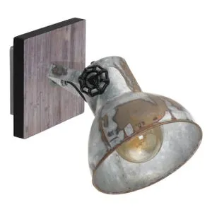 EGLO Spot BARNSTAPLE E27 16x16 cm patina cink/drvo 49648