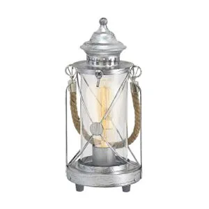 EGLO Stona lampa BRADFORD E27 33 cm antik srebrna 49284