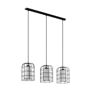 EGLO Viseća lampa BITTAMS 3xE27 89 cm crna/bela 43355