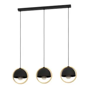 EGLO viseća lampa CALLOW 3xE27 93 cm crna drvo 43756