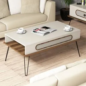 Hanah Home klub sto Ekol, 105 cm, krem