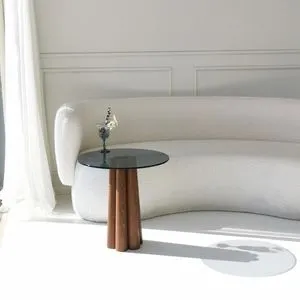 Hanah Home klub sto Thales, 50 cm, orah / tamnosivi