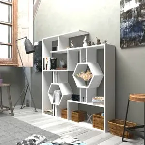 Hanah Home polica za knjige Tamara, 134 cm, bela