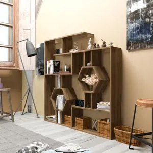 Hanah Home polica za knjige Tamara, 134 cm, orah