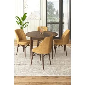 Hanah Home trpezarijski set Rox, sto i 4 stolice, Baroque / kapućino