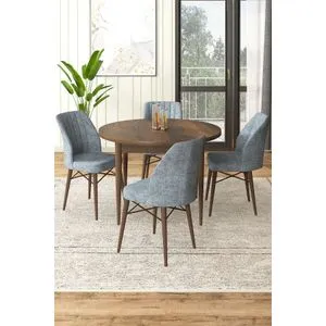 Hanah Home trpezarijski set Rox, sto i 4 stolice, Baroque / siva